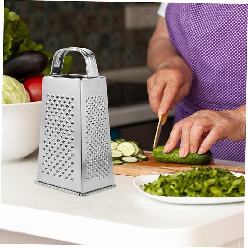 Multi Function Stainless Steel Vegetable Grater Slicer Shredder Silver Color Non Slip Handle - Image 5
